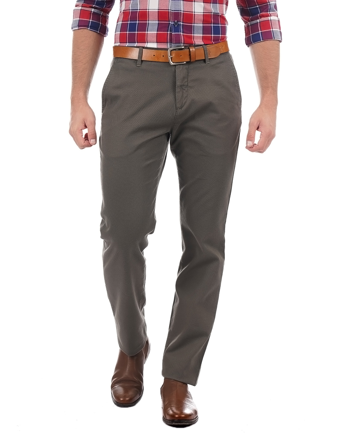 U.S.Polo Assn. Men Casual Wear Solid Grey Trouser